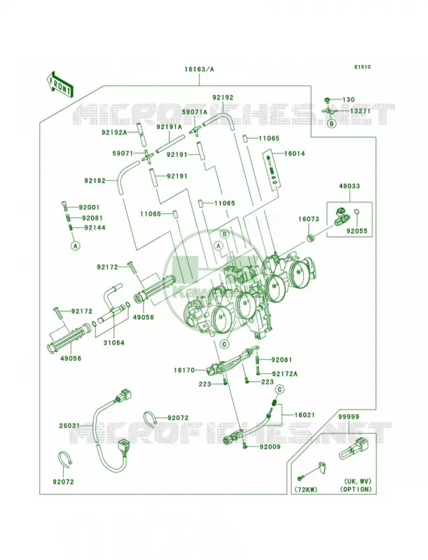 Throttle Kawasaki MOTOS 1000 2009 Z1000   ZR1000B9F