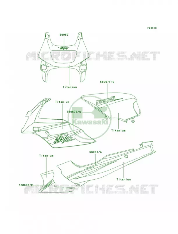 DecalsTitaniumD7F Kawasaki MOTOS 500 2008 Ninja 500R  EX500D8F