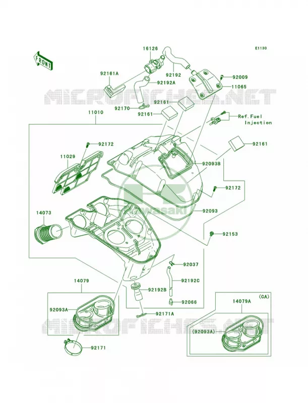 Air Cleaner Kawasaki MOTOS 650 2008 Versys   KLE650A8F