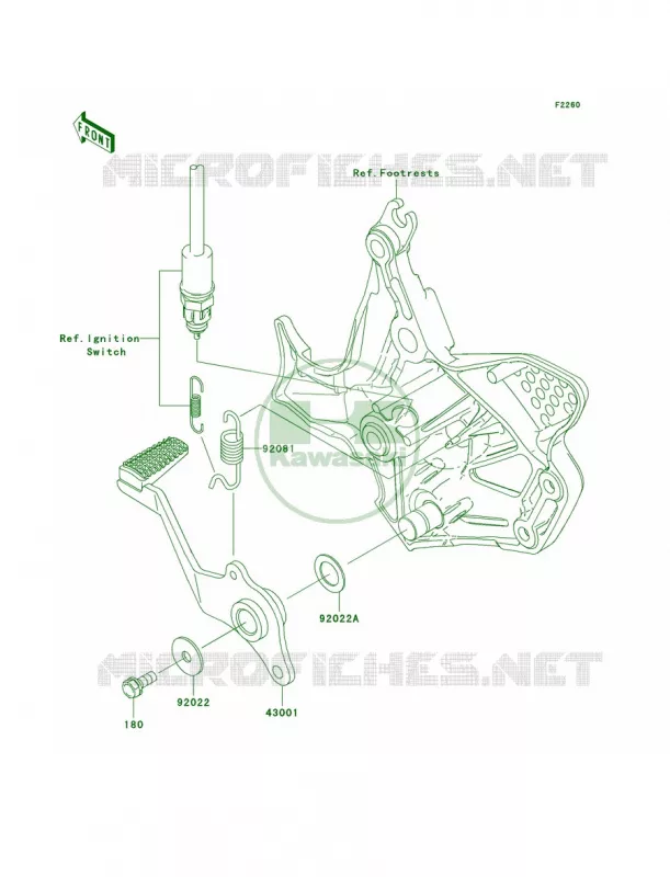 Brake Pedal Kawasaki MOTOS 650 2008 Versys   KLE650A8F