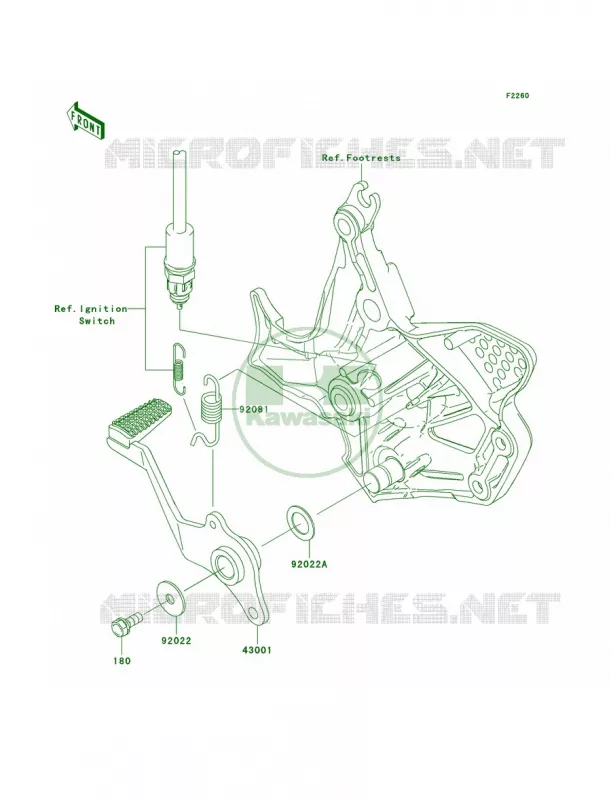 Brake Pedal Kawasaki MOTOS 650 2008 Versys   KLE650A8F