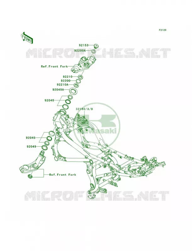 FrameA7FA8F Kawasaki MOTOS 650 2008 Versys   KLE650A8F