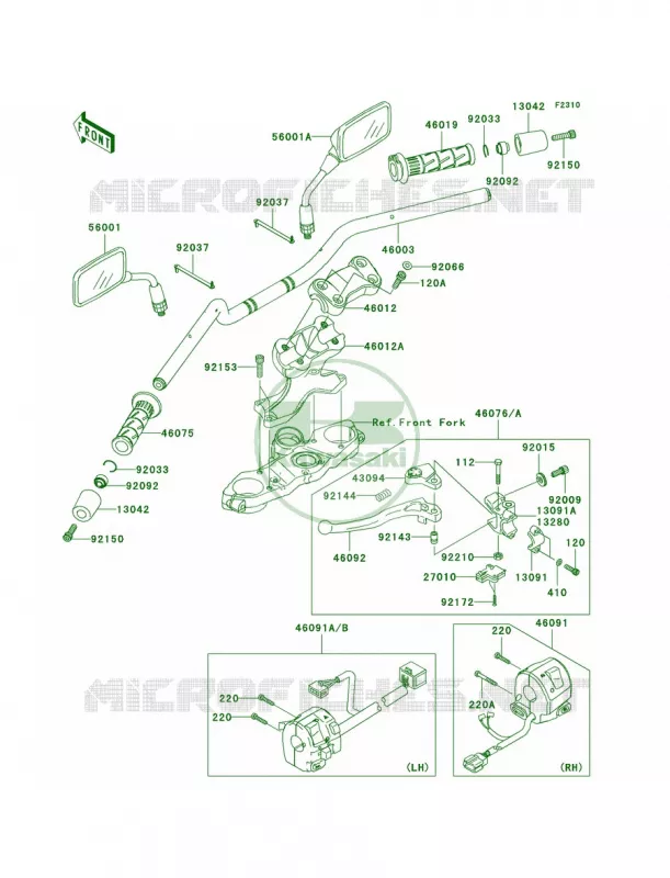 HandlebarA7FA8F Kawasaki MOTOS 650 2008 Versys   KLE650A8F