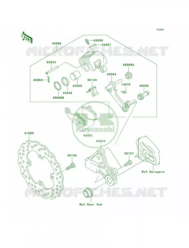 Rear Brake Kawasaki MOTOS 650 2008 Versys   KLE650A8F