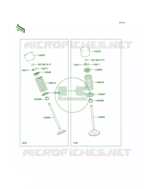 Valves Kawasaki MOTOS 650 2008 Versys   KLE650A8F
