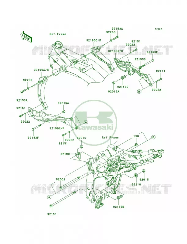 Engine Mount Kawasaki MOTOS 1000 2008 Z1000   ZR1000B8F