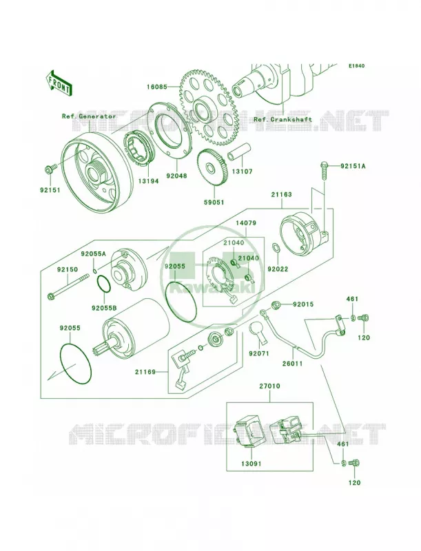 Starter Motor Kawasaki MOTOS 1000 2008 Z1000   ZR1000B8F