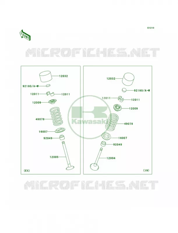 Valves Kawasaki MOTOS 1000 2008 Z1000   ZR1000B8F