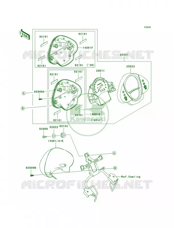 Meters Kawasaki MOTOS 650 2007 ER-6n   ER650A7F