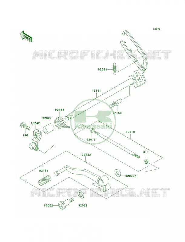 Gear Change Mechanism Kawasaki MOTOS 250 2007 Ninja 250R  EX250F7F