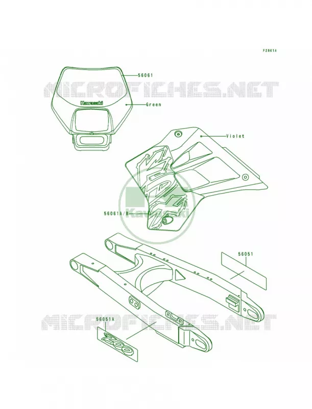 DecalsKDX200-H2 Kawasaki MOTOS 200 1998 KDX200  KDX200-H4