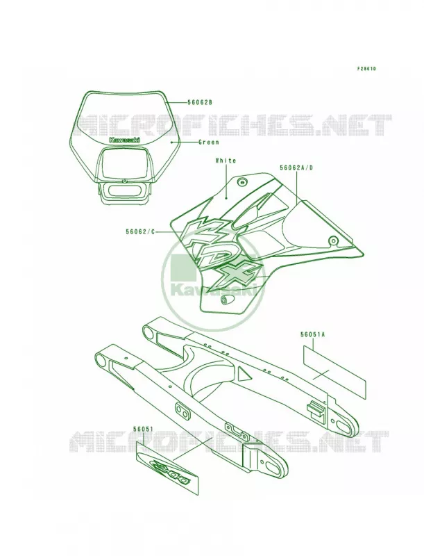 DecalsKDX200-H5 Kawasaki MOTOS 200 1998 KDX200  KDX200-H4