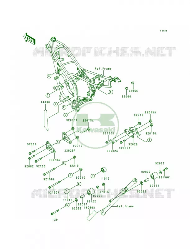 Frame Fittings Kawasaki MOTOS 200 1998 KDX200  KDX200-H4