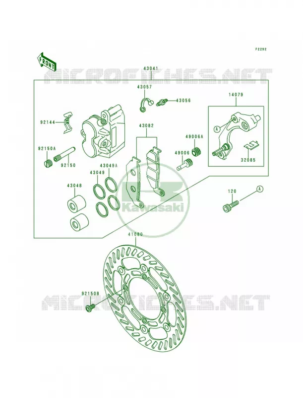 Front Brake Kawasaki MOTOS 200 1998 KDX200  KDX200-H4