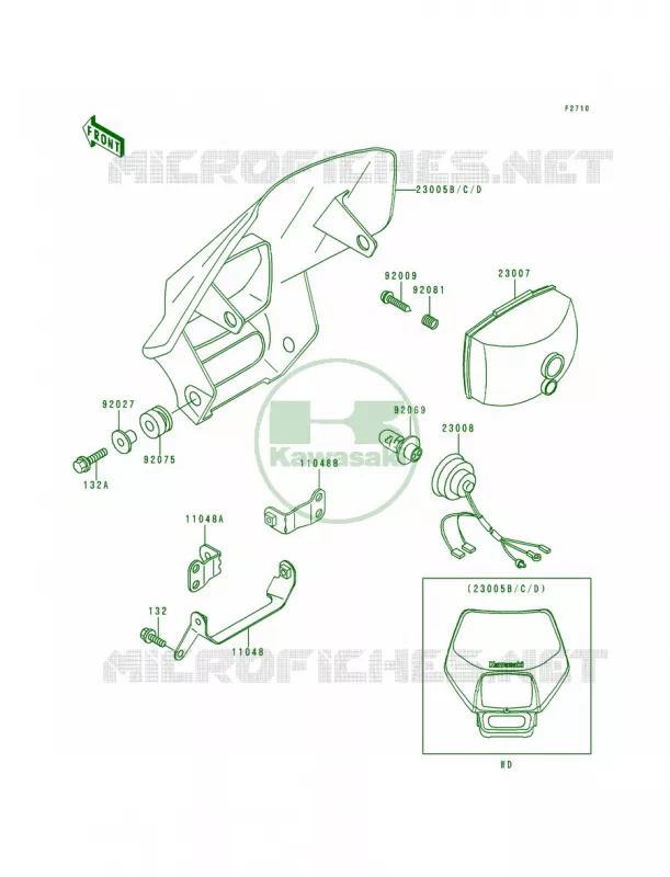 Headlights Kawasaki MOTOS 200 1998 KDX200  KDX200-H4