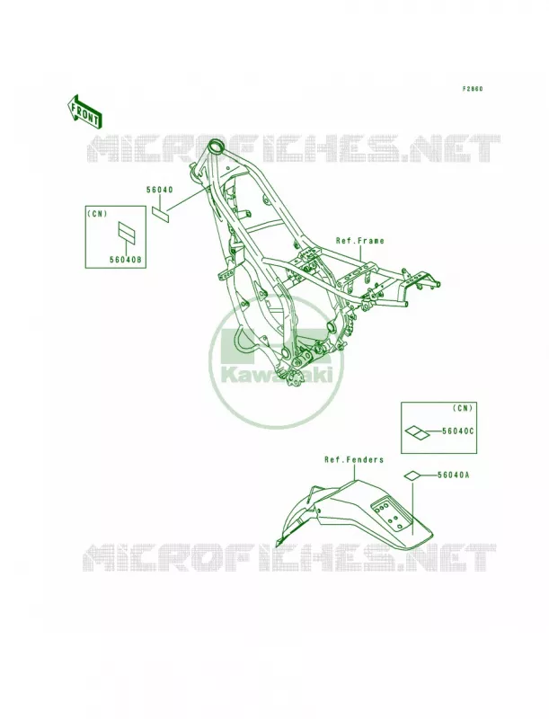 Labels Kawasaki MOTOS 200 1998 KDX200  KDX200-H4