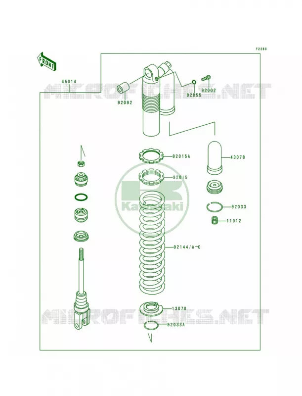 Shock Absorbers Kawasaki MOTOS 200 1998 KDX200  KDX200-H4