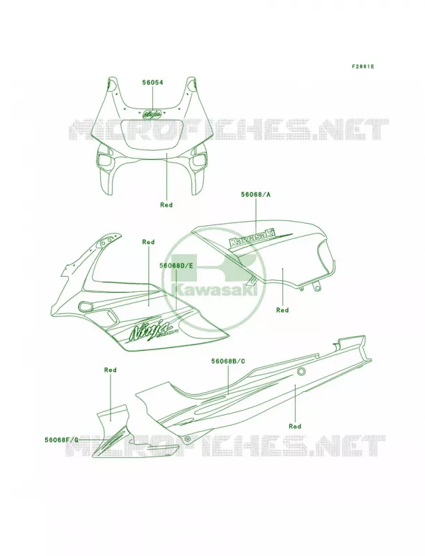 DecalsRedD8FUS Kawasaki MOTOS 500 2007 Ninja 500R  EX500D7F