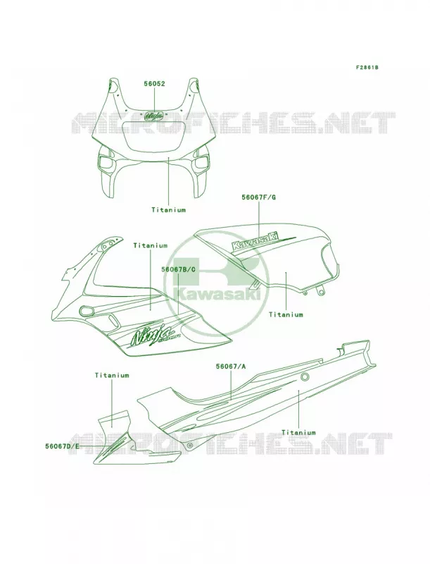 DecalsTitaniumD7F Kawasaki MOTOS 500 2007 Ninja 500R  EX500D7F