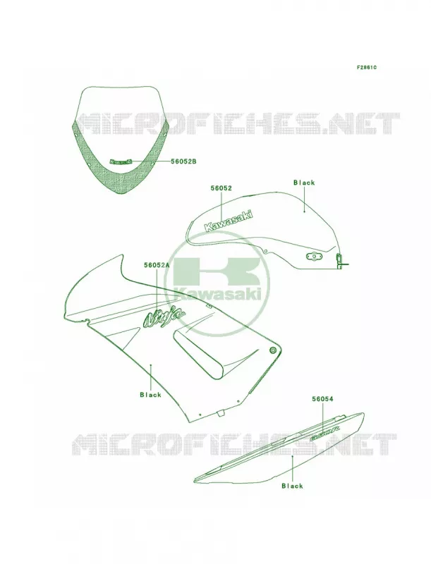 DecalsBlackA8F Kawasaki MOTOS 650 2007 Ninja 650R  EX650A7F
