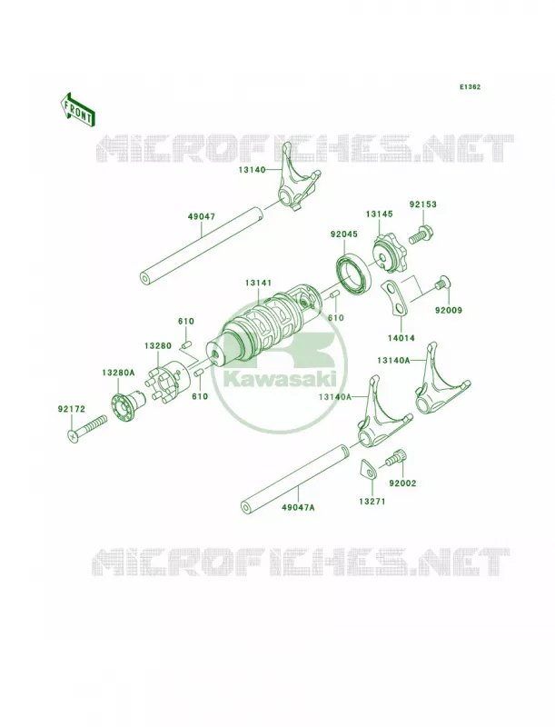 Gear Change DrumShift Forks Kawasaki MOTOS 650 2007 Ninja 650R  EX650A7F