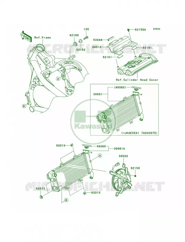 Radiator Kawasaki MOTOS 650 2007 Ninja 650R  EX650A7F
