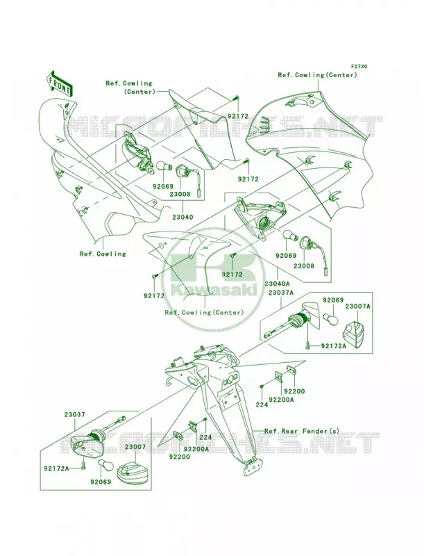 Turn Signals Kawasaki MOTOS 650 2007 Ninja 650R  EX650A7F