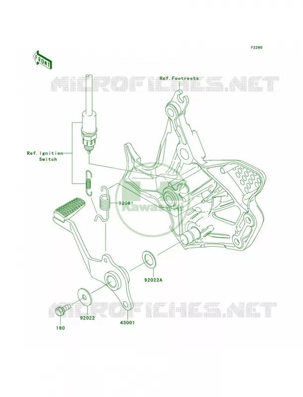 Brake Pedal Kawasaki MOTOS 650 2007 Versys   KLE650A7F