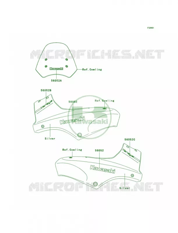DecalsSilverA7F Kawasaki MOTOS 650 2007 Versys   KLE650A7F