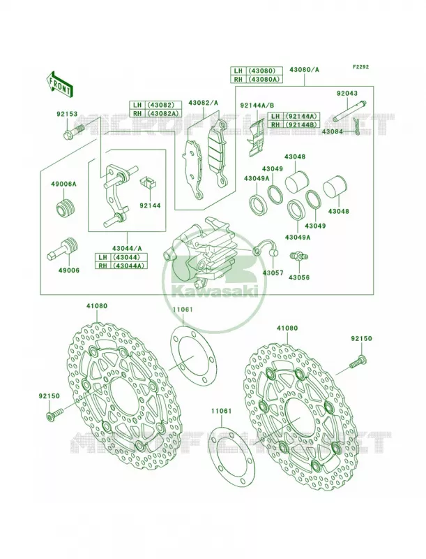 Front BrakeA7FA8F Kawasaki MOTOS 650 2007 Versys   KLE650A7F
