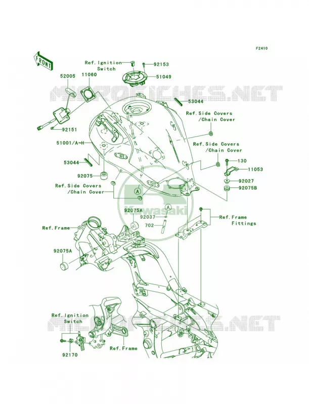 Fuel TankA7FA8F Kawasaki MOTOS 650 2007 Versys   KLE650A7F