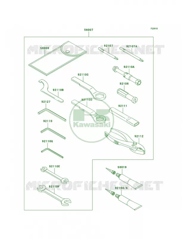 Owner's Tools Kawasaki MOTOS 650 2007 Versys   KLE650A7F