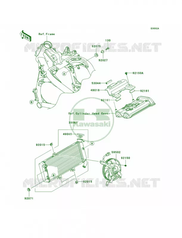 RadiatorA9F Kawasaki MOTOS 650 2007 Versys   KLE650A7F