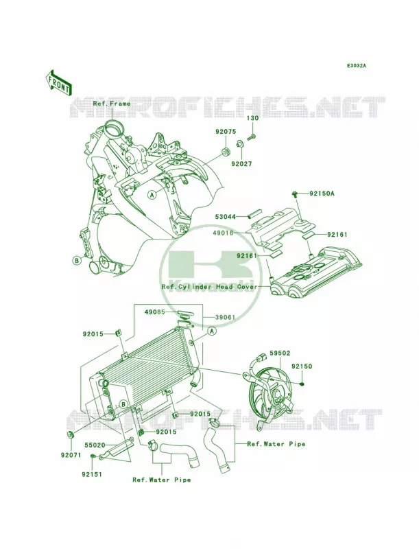 RadiatorA9F Kawasaki MOTOS 650 2007 Versys   KLE650A7F
