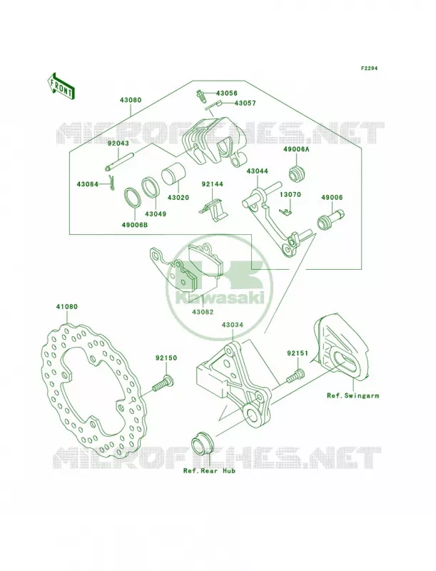Rear Brake Kawasaki MOTOS 650 2007 Versys   KLE650A7F