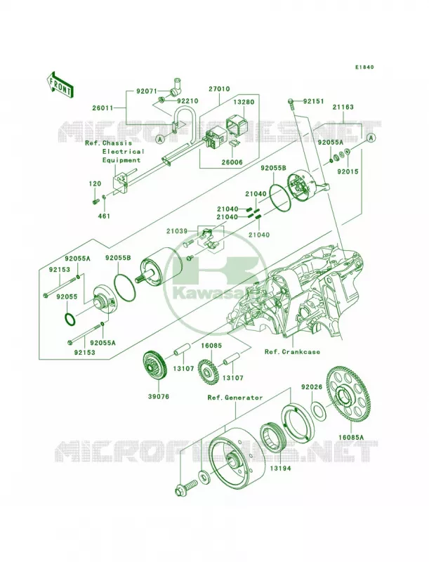 Starter Motor Kawasaki MOTOS 650 2007 Versys   KLE650A7F