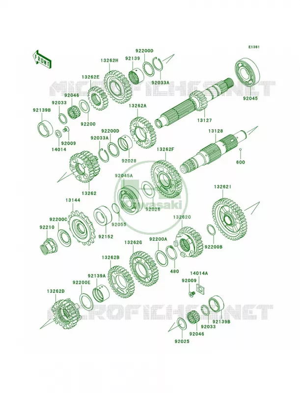 Transmission Kawasaki MOTOS 650 2007 Versys   KLE650A7F