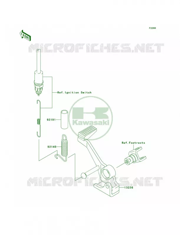 Brake Pedal Kawasaki MOTOS 1000 2007 Z1000  ZR1000B7F