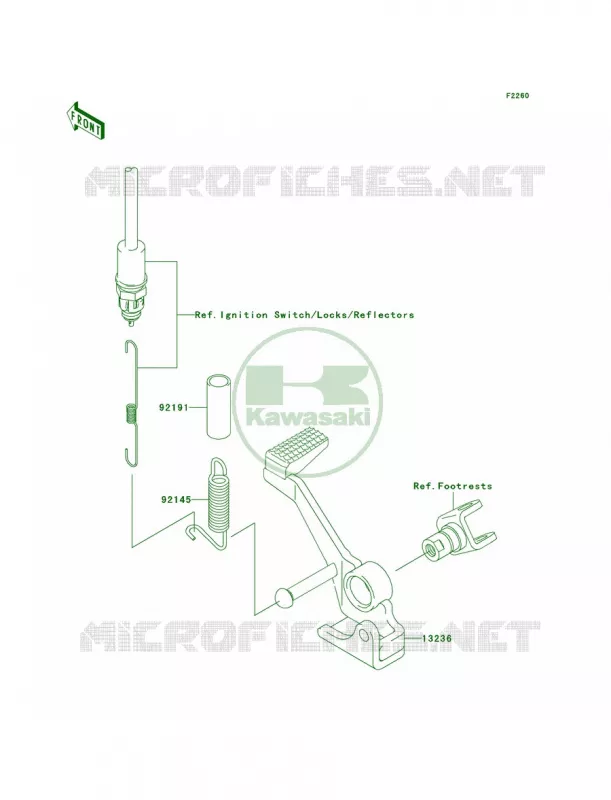Brake PedalTorque Link Kawasaki MOTOS 1000 2007 Z1000  ZR1000B7F