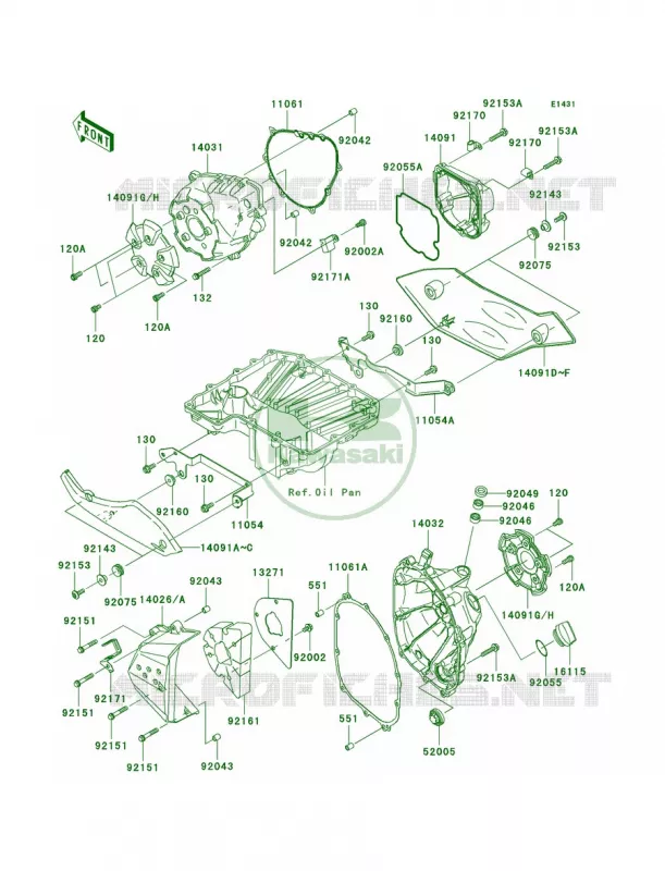 Engine Covers Kawasaki MOTOS 1000 2007 Z1000  ZR1000B7F