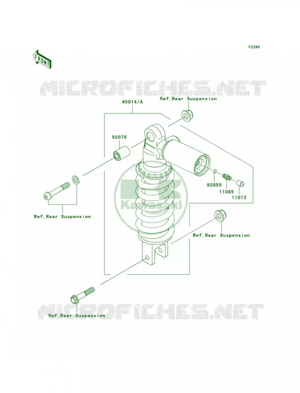 Shock Absorbers Kawasaki MOTOS 1000 2007 Z1000  ZR1000B7F
