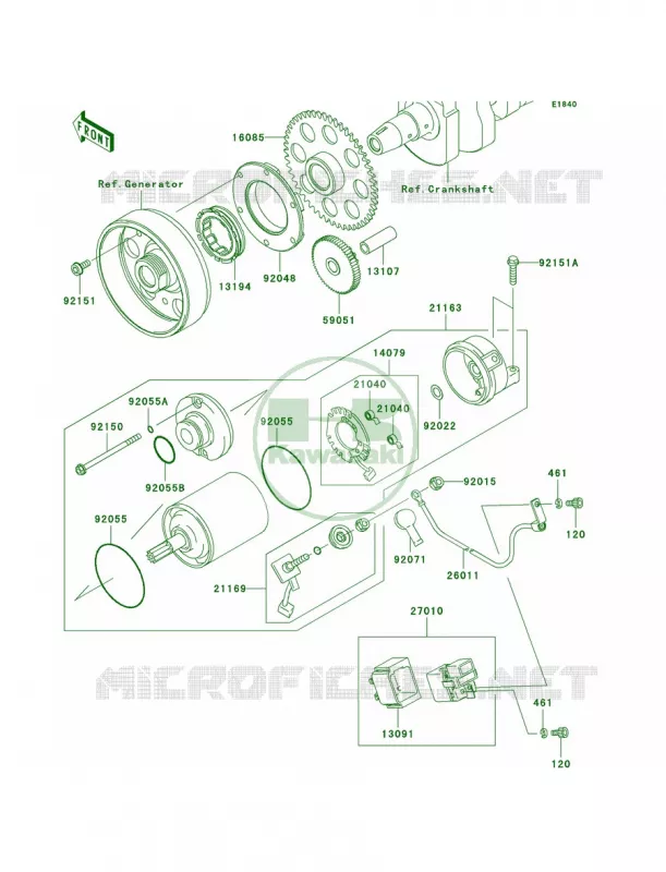 Starter Motor Kawasaki MOTOS 1000 2007 Z1000  ZR1000B7F
