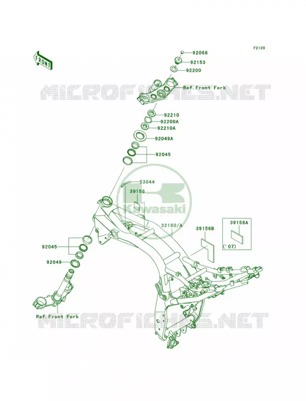 Frame Kawasaki MOTOS 750 2007 Z750   ZR750L7F