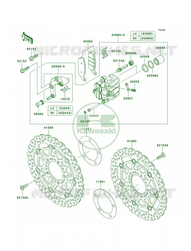 Front Brake Kawasaki MOTOS 750 2007 Z750   ZR750L7F