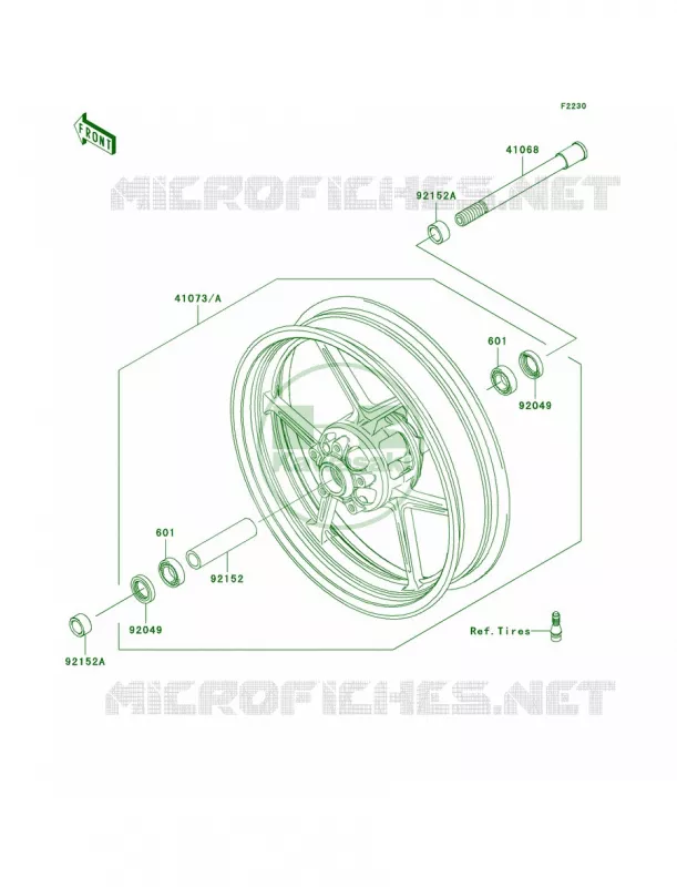 Front Hub Kawasaki MOTOS 750 2007 Z750   ZR750L7F