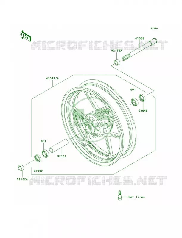 Front Hub Kawasaki MOTOS 650 2006 ER-6n   ER650A6S