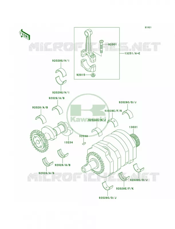 Crankshaft Kawasaki MOTOS 250 2006 Ninja 250R  EX250F6F