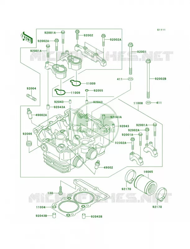 Cylinder Head Kawasaki MOTOS 250 2006 Ninja 250R  EX250F6F