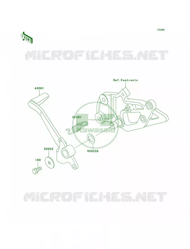 Brake PedalTorque Link Kawasaki MOTOS 500 2006 Ninja 500R  EX500D6F