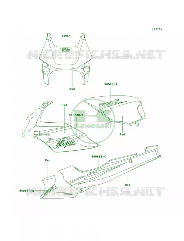 DecalsRedD8FUS Kawasaki MOTOS 500 2006 Ninja 500R  EX500D6F